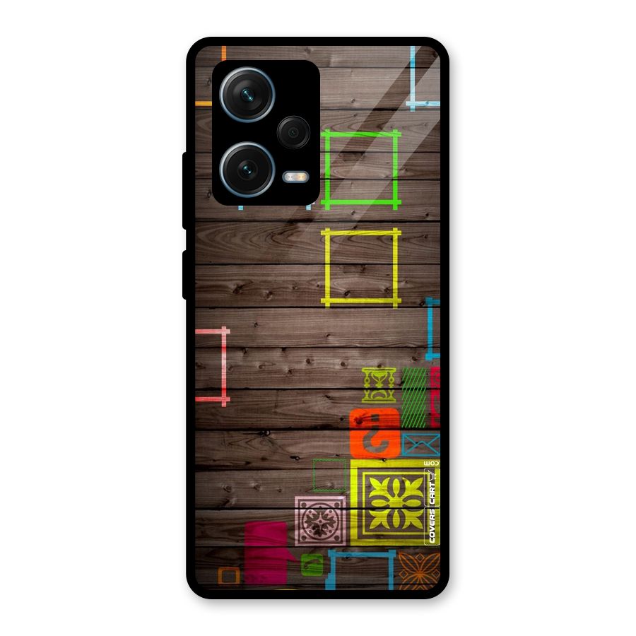 Multicolor Frame Design Glass Back Case for Redmi Note 12 Pro Plus 5G