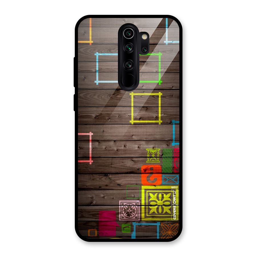 Multicolor Frame Design Glass Back Case for Redmi Note 8 Pro