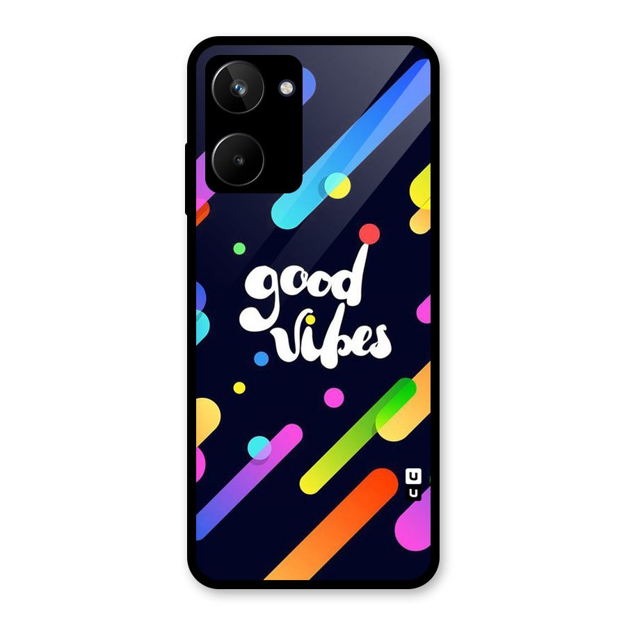Multicolor Good Vibing Glass Back Case for Realme 10