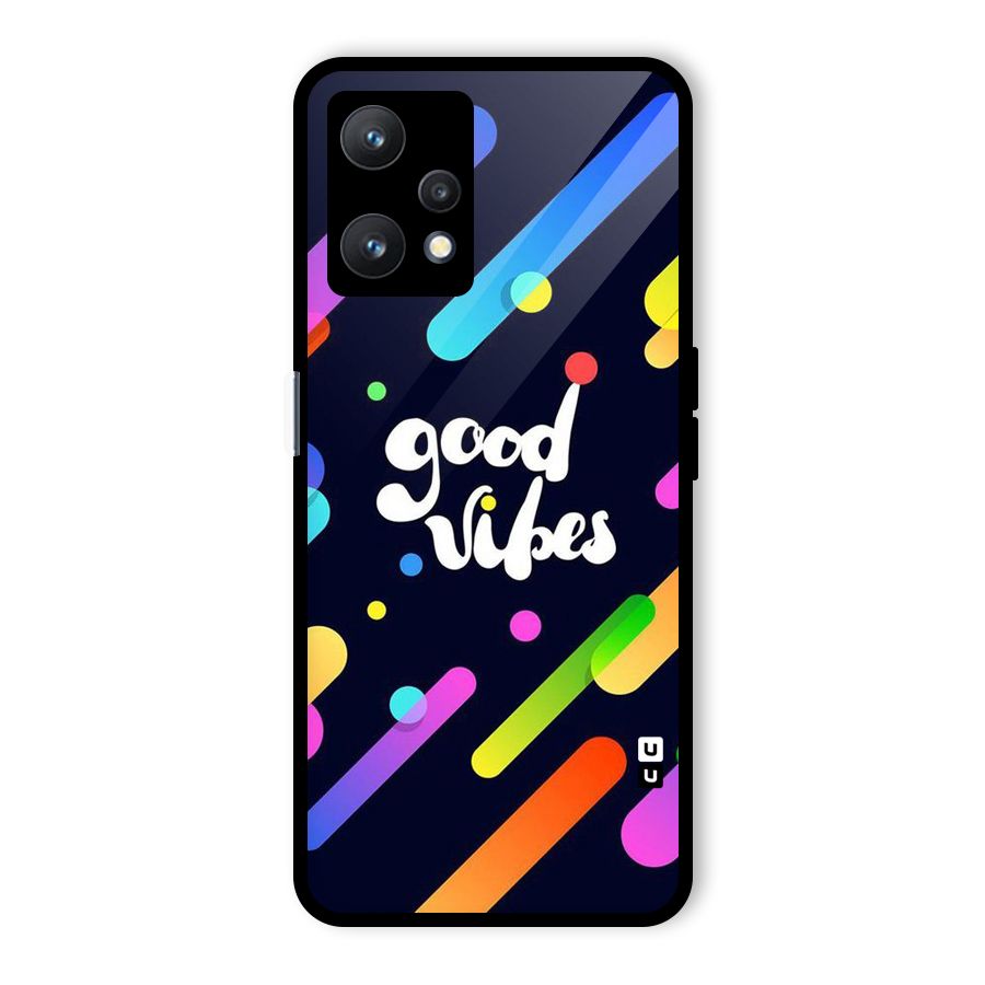 Multicolor Good Vibing Glass Back Case for Realme 9 Pro 5G