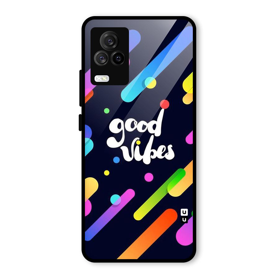 Multicolor Good Vibing Glass Back Case for Vivo iQOO 7 Legend 5G