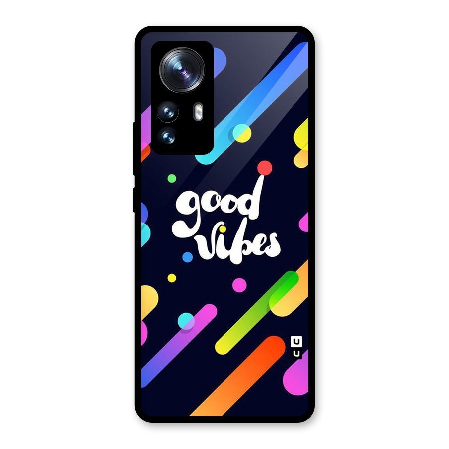 Multicolor Good Vibing Glass Back Case for Xiaomi 12 Pro