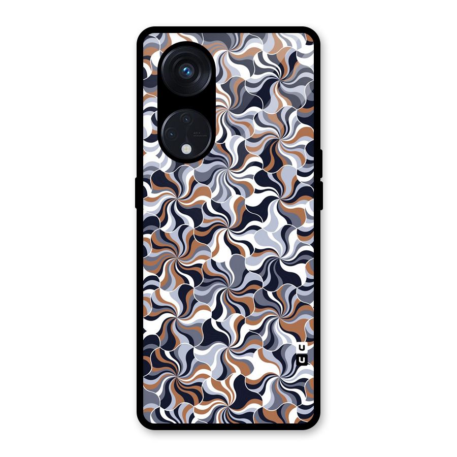 Multicolor Swirls Glass Back Case for Reno8 T 5G