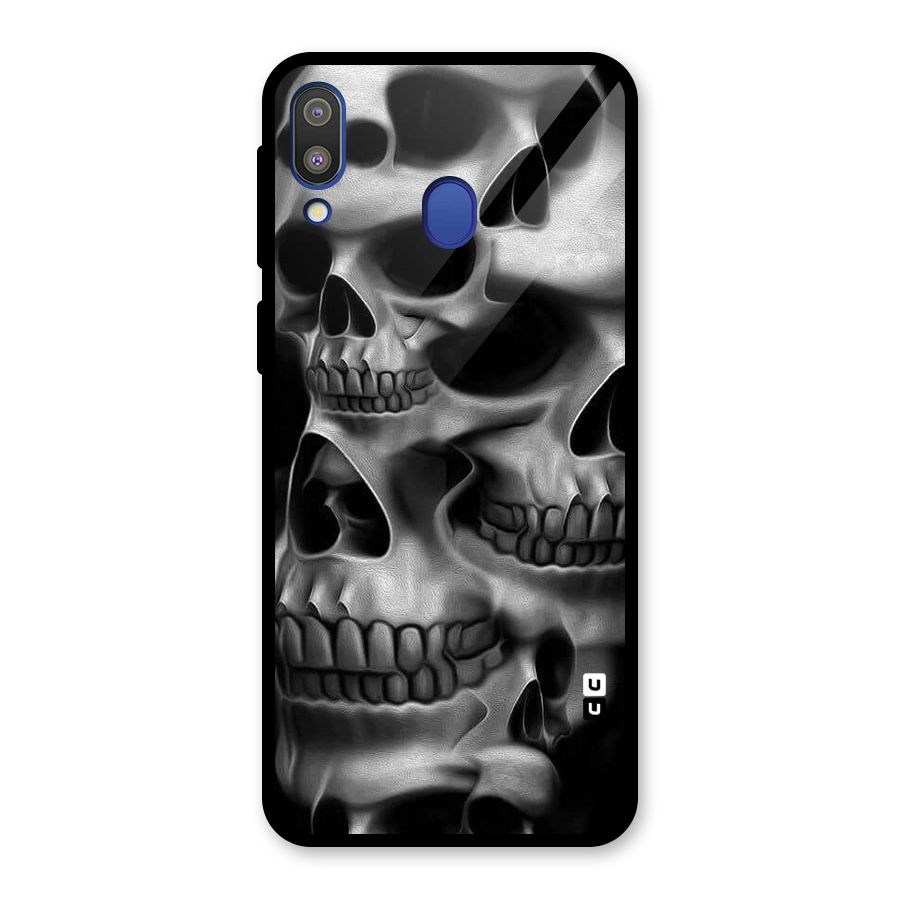 Multiple Skulls Glass Back Case for Galaxy M20