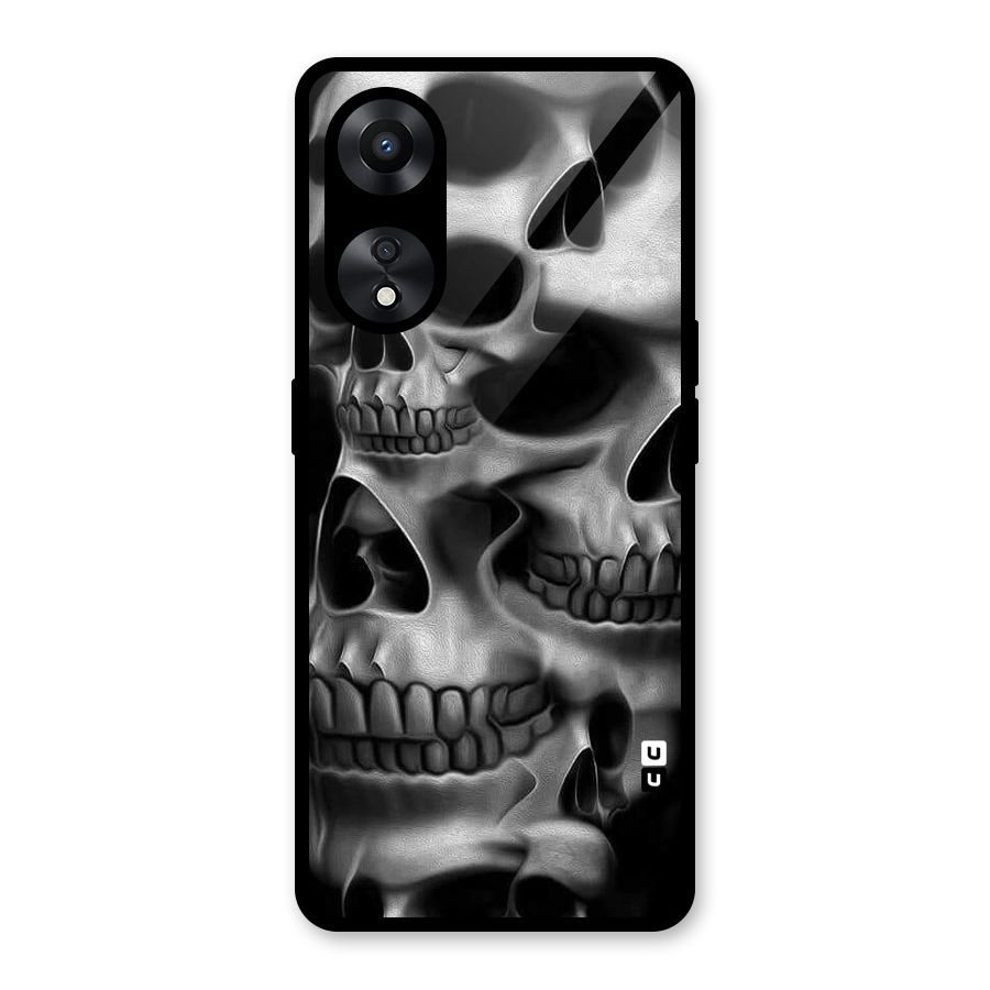 Multiple Skulls Glass Back Case for Oppo A78