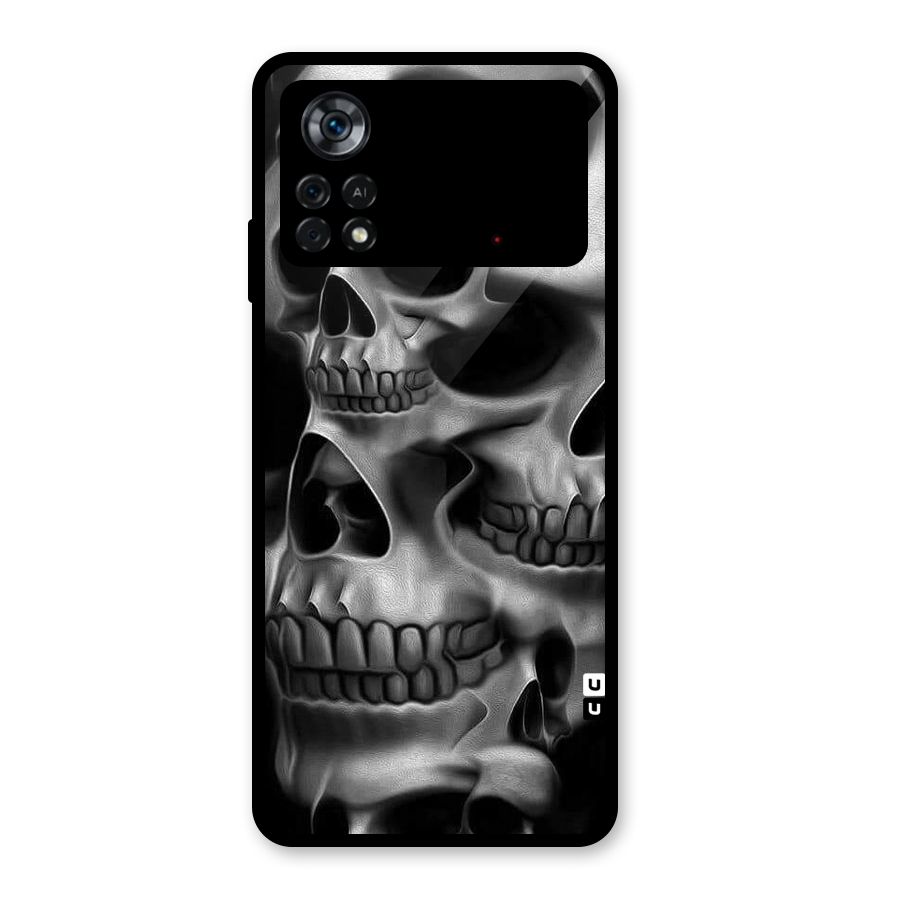 Multiple Skulls Glass Back Case for Poco X4 Pro 5G