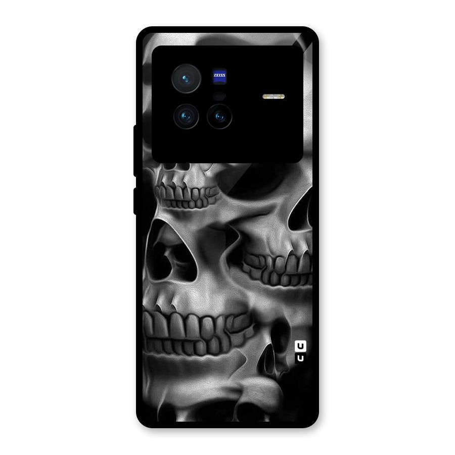 Multiple Skulls Glass Back Case for Vivo X80