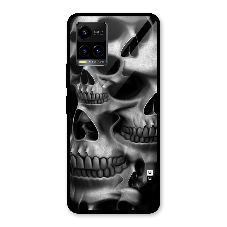 Multiple Skulls Glass Back Case for Vivo Y21A