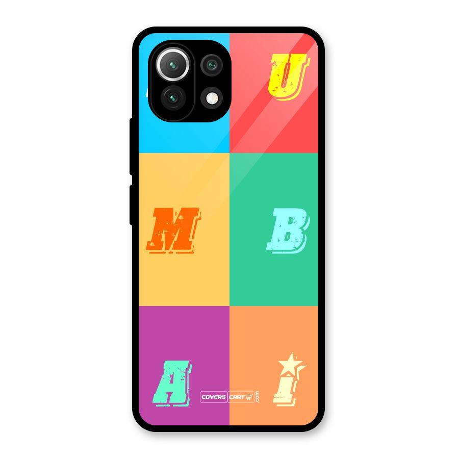 Mumbai Alphabets Glass Back Case for Mi 11 Lite