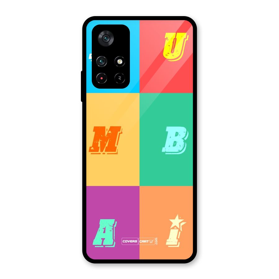 Mumbai Alphabets Glass Back Case for Poco M4 Pro 5G