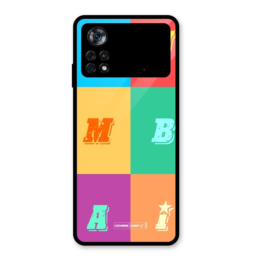 Mumbai Alphabets Glass Back Case for Poco X4 Pro 5G