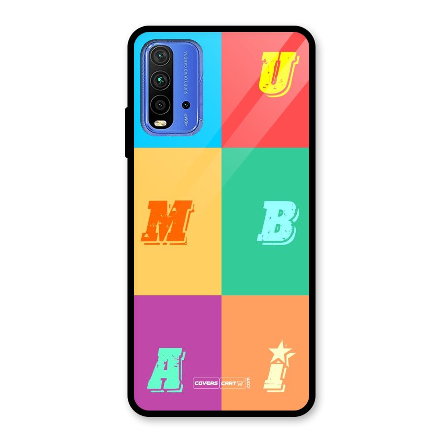 Mumbai Alphabets Glass Back Case for Redmi 9 Power