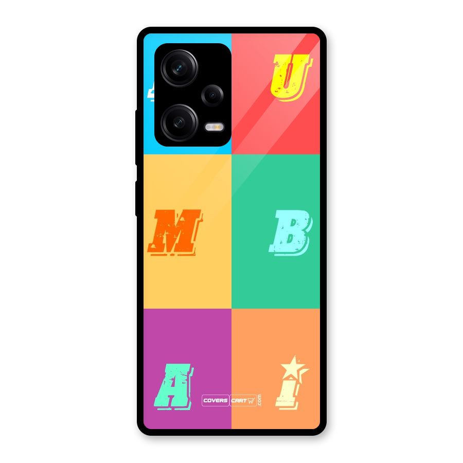 Mumbai Alphabets Glass Back Case for Redmi Note 12 Pro