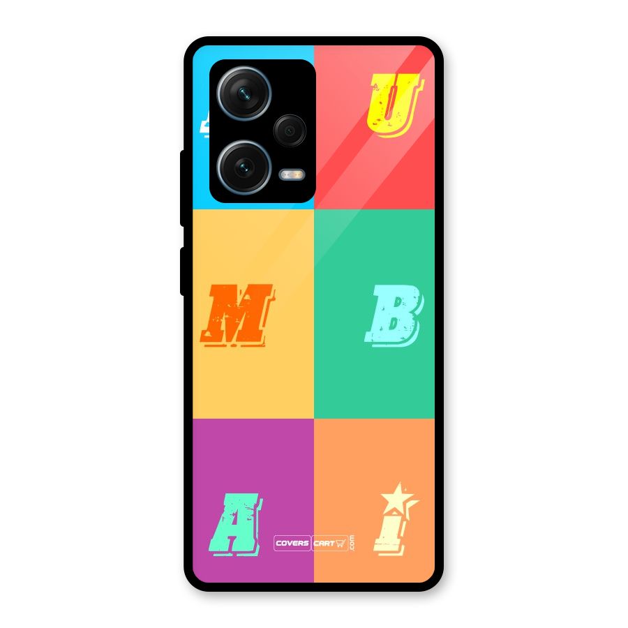 Mumbai Alphabets Glass Back Case for Redmi Note 12 Pro Plus 5G