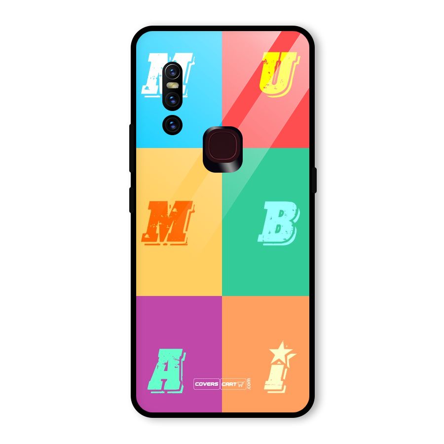 Mumbai Alphabets Glass Back Case for Vivo V15