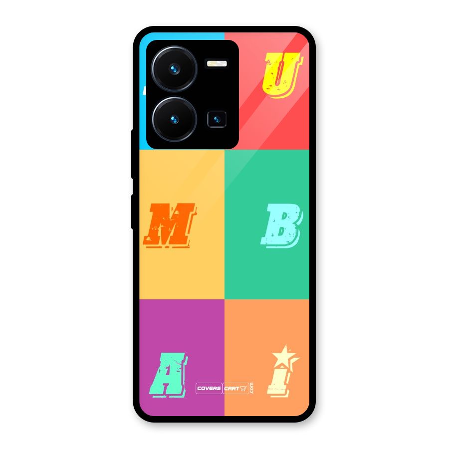 Mumbai Alphabets Glass Back Case for Vivo Y35
