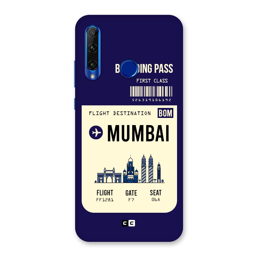 Mumbai Boarding Pass Back Case for Honor 20i