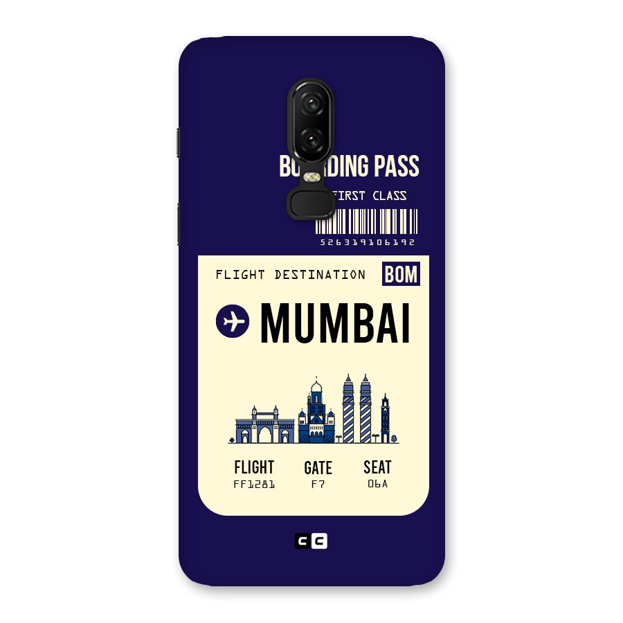 Mumbai Boarding Pass Back Case for OnePlus 6