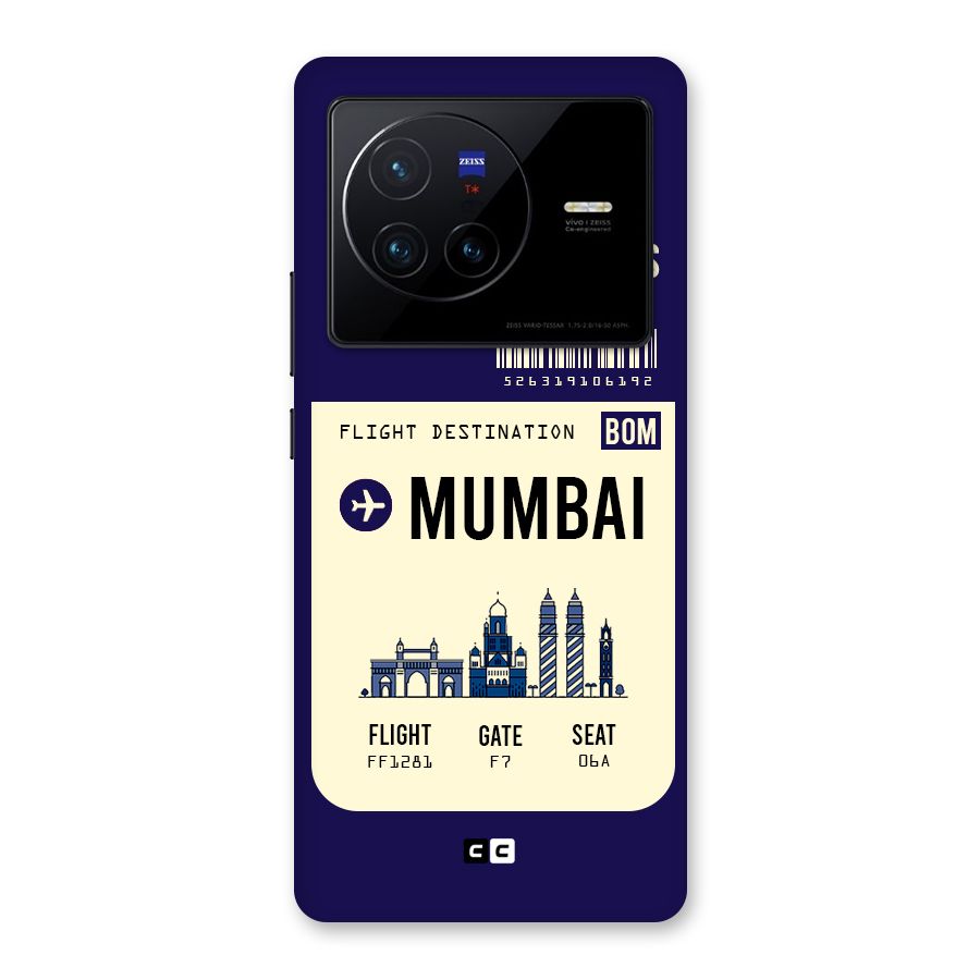 Mumbai Boarding Pass Back Case for Vivo X80