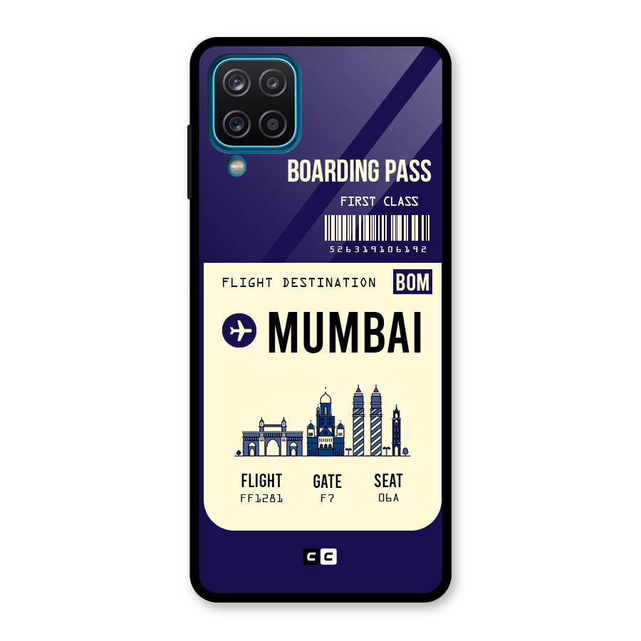 Mumbai Boarding Pass Glass Back Case for Galaxy A12
