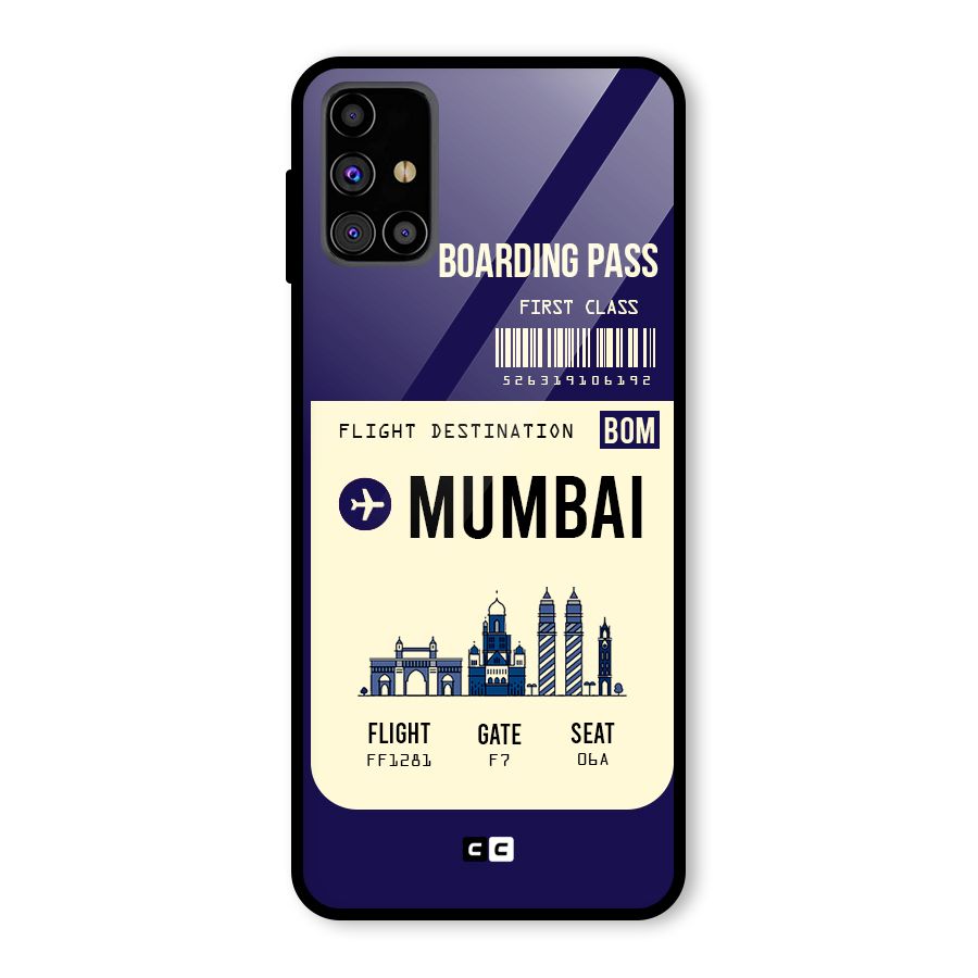 Mumbai Boarding Pass Glass Back Case for Galaxy M31s