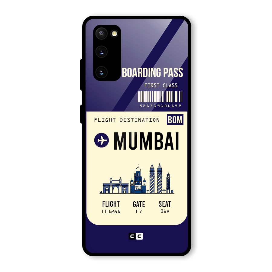 Mumbai Boarding Pass Glass Back Case for Galaxy S20 FE 5G