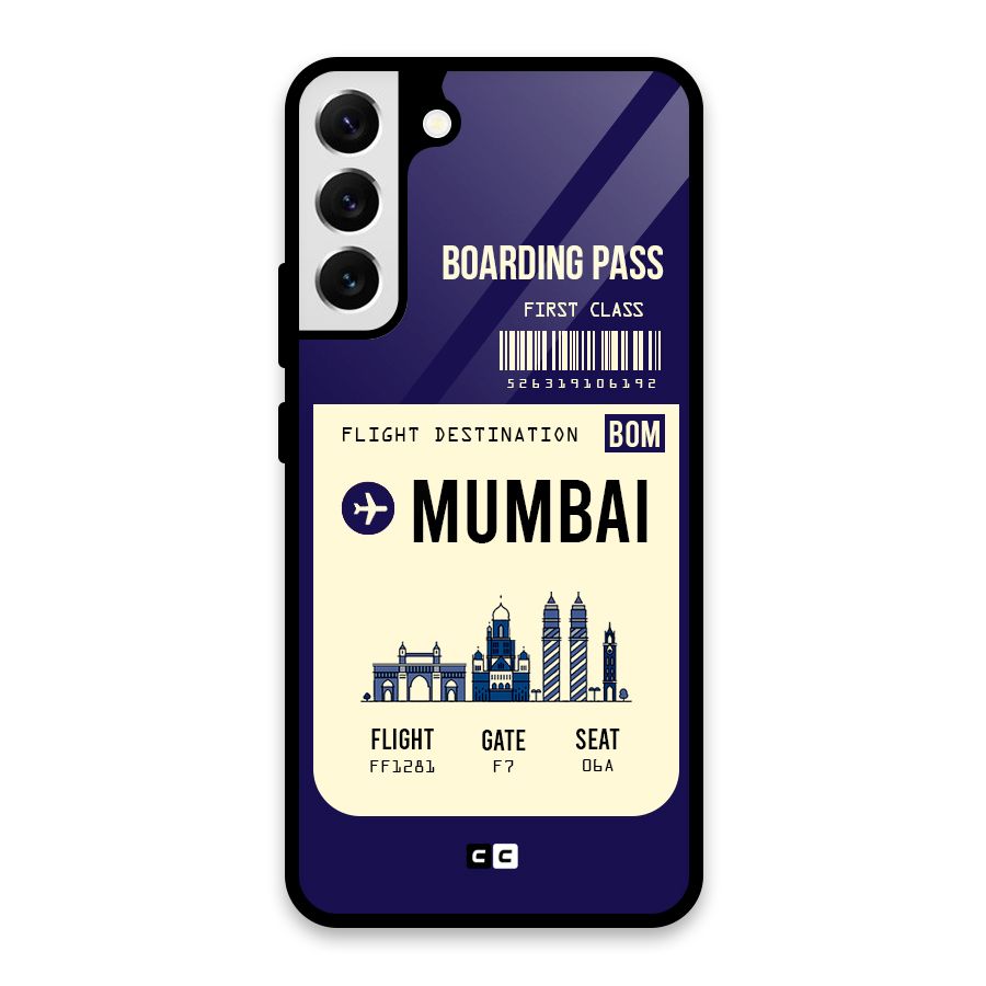 Mumbai Boarding Pass Glass Back Case for Galaxy S22 Plus 5G
