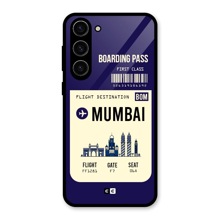 Mumbai Boarding Pass Glass Back Case for Galaxy S23 Plus