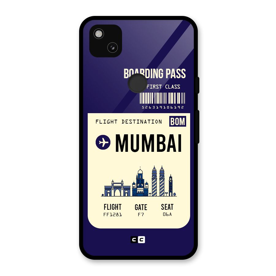 Mumbai Boarding Pass Glass Back Case for Google Pixel 4a