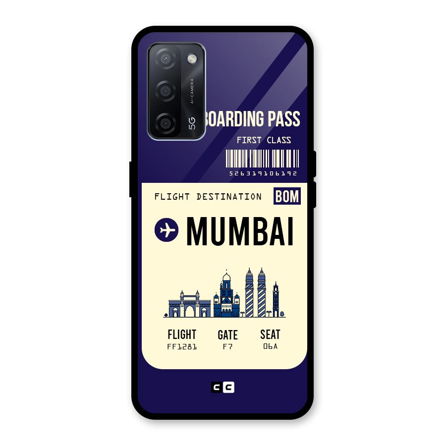 Mumbai Boarding Pass Glass Back Case for Oppo A53s 5G
