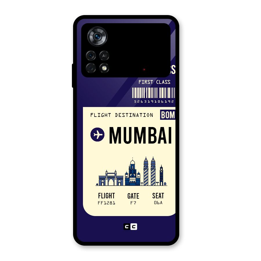 Mumbai Boarding Pass Glass Back Case for Poco X4 Pro 5G
