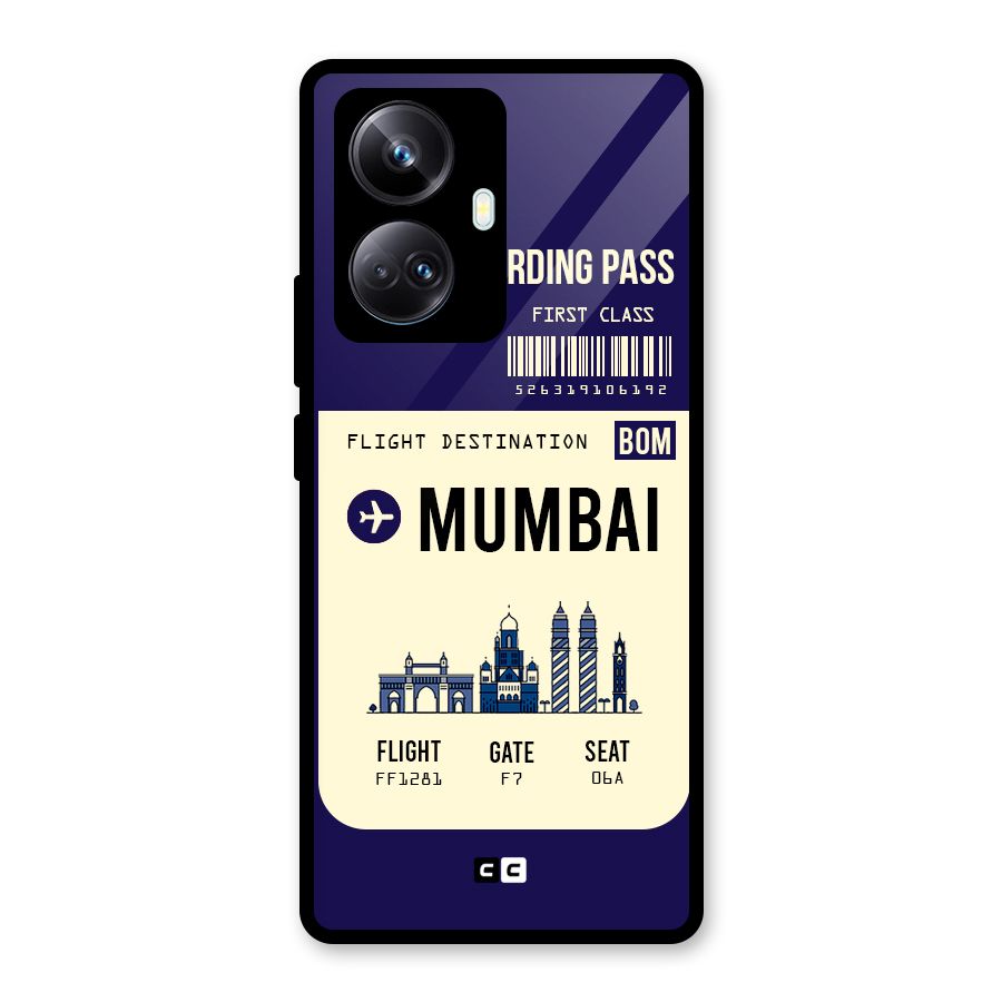 Mumbai Boarding Pass Glass Back Case for Realme 10 Pro Plus