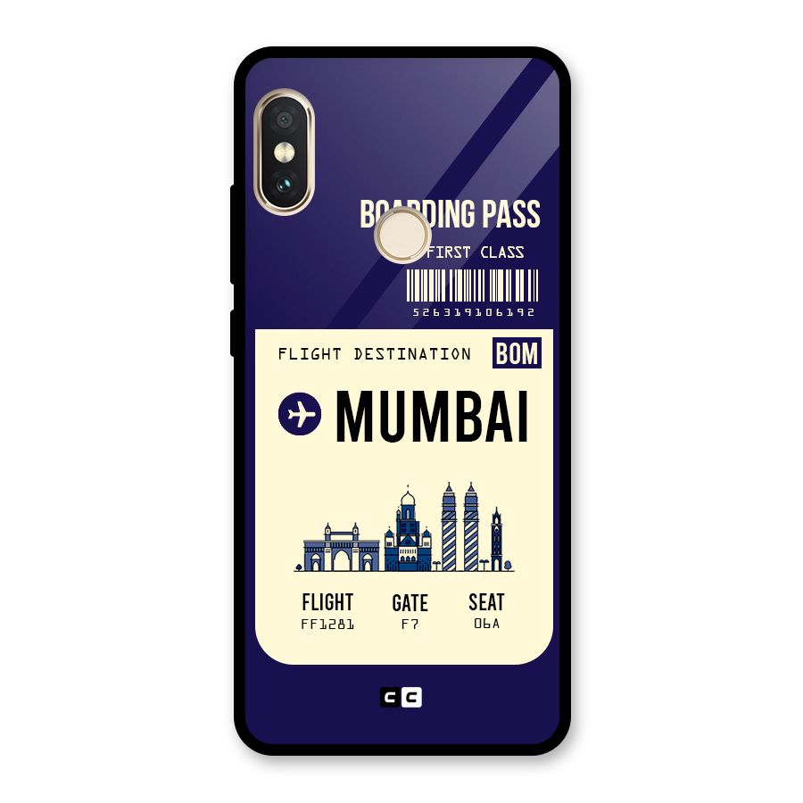 Mumbai Boarding Pass Glass Back Case for Redmi Note 5 Pro