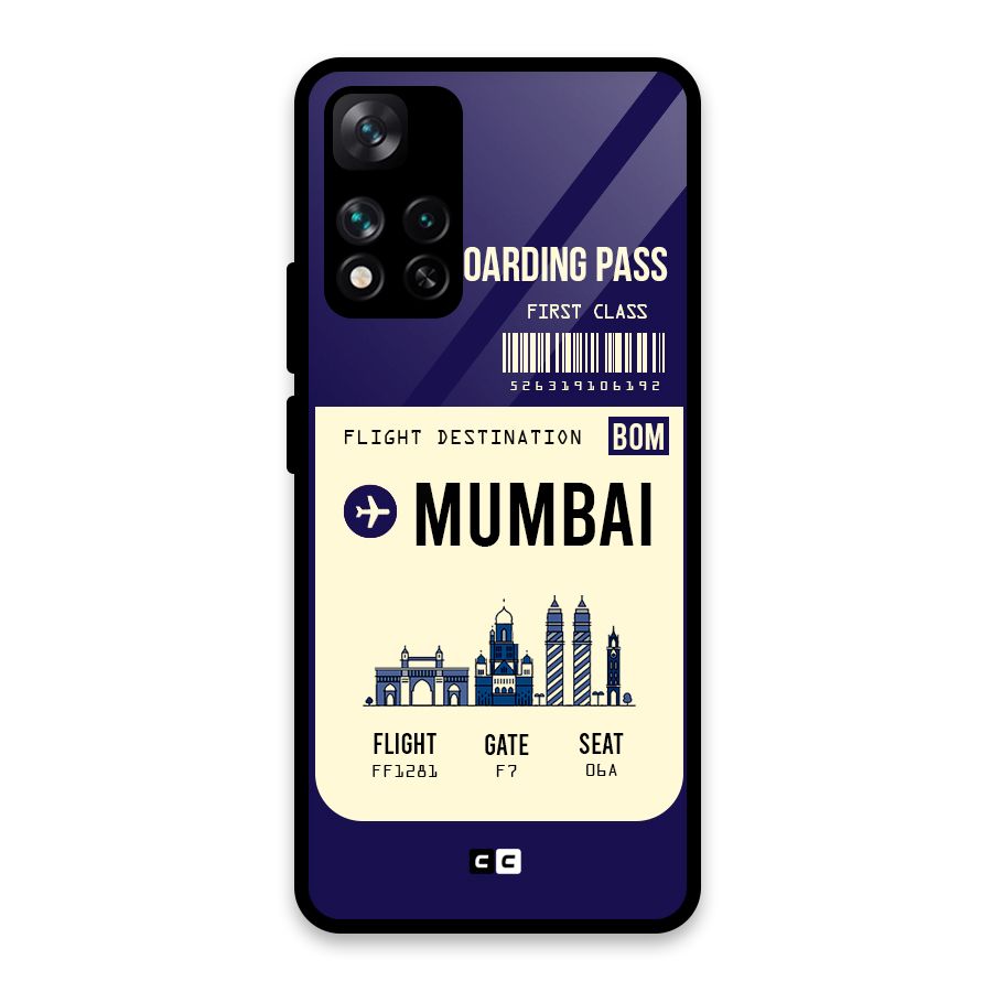 Mumbai Boarding Pass Glass Back Case for Xiaomi 11i HyperCharge 5G