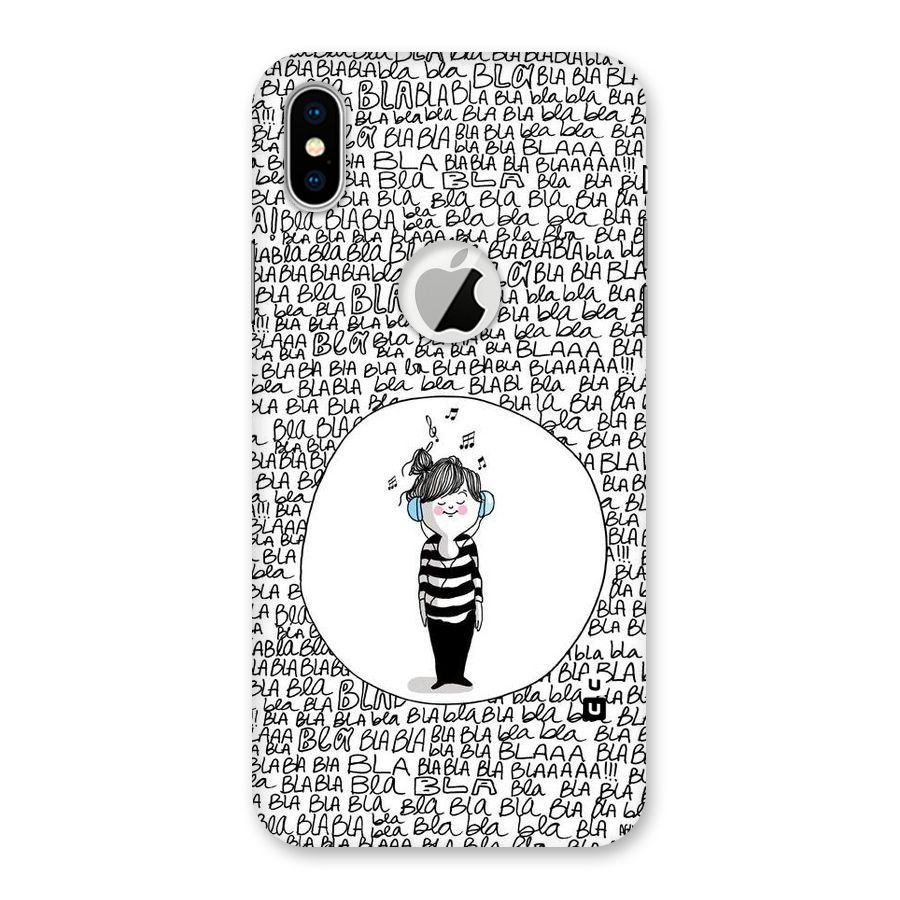 Music And Bla Bla Back Case for iPhone XS Logo Cut