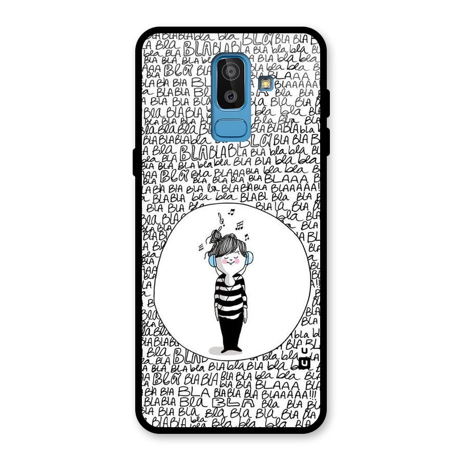 Music And Bla Bla Glass Back Case for Galaxy J8