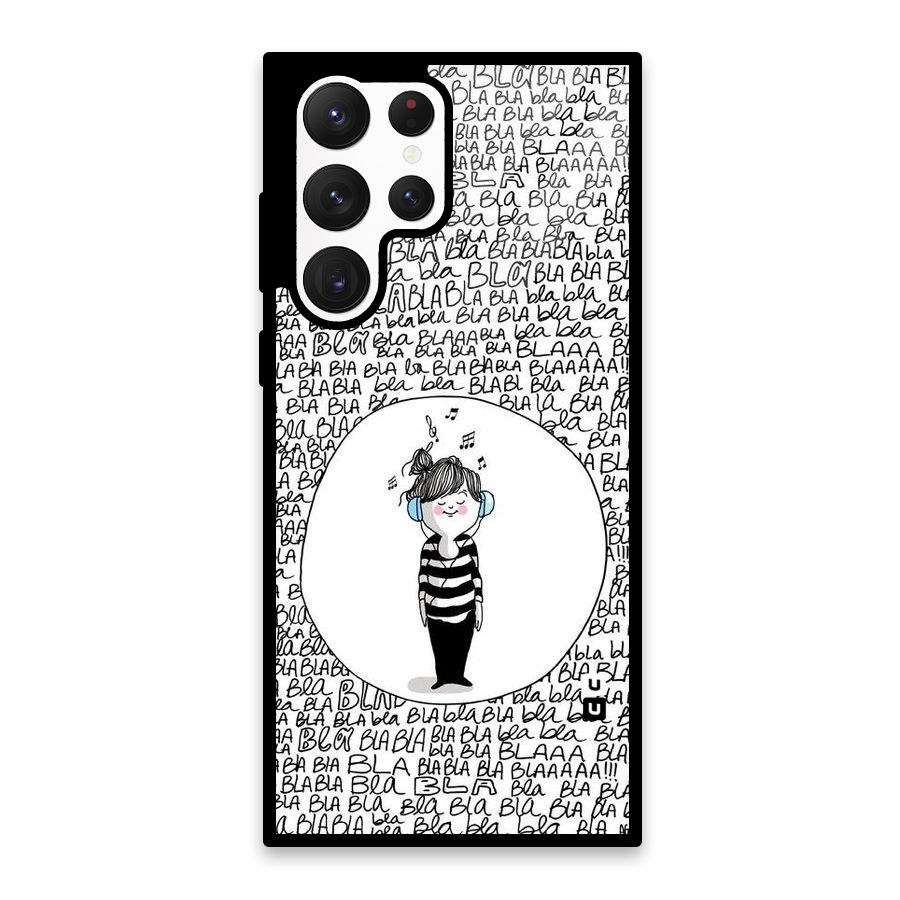 Music And Bla Bla Glass Back Case for Galaxy S22 Ultra 5G