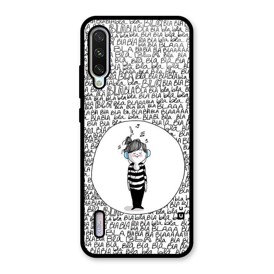 Music And Bla Bla Glass Back Case for Mi A3