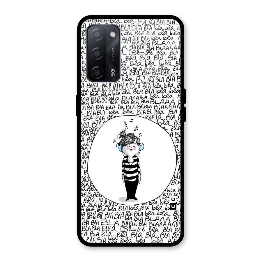 Music And Bla Bla Glass Back Case for Oppo A53s 5G