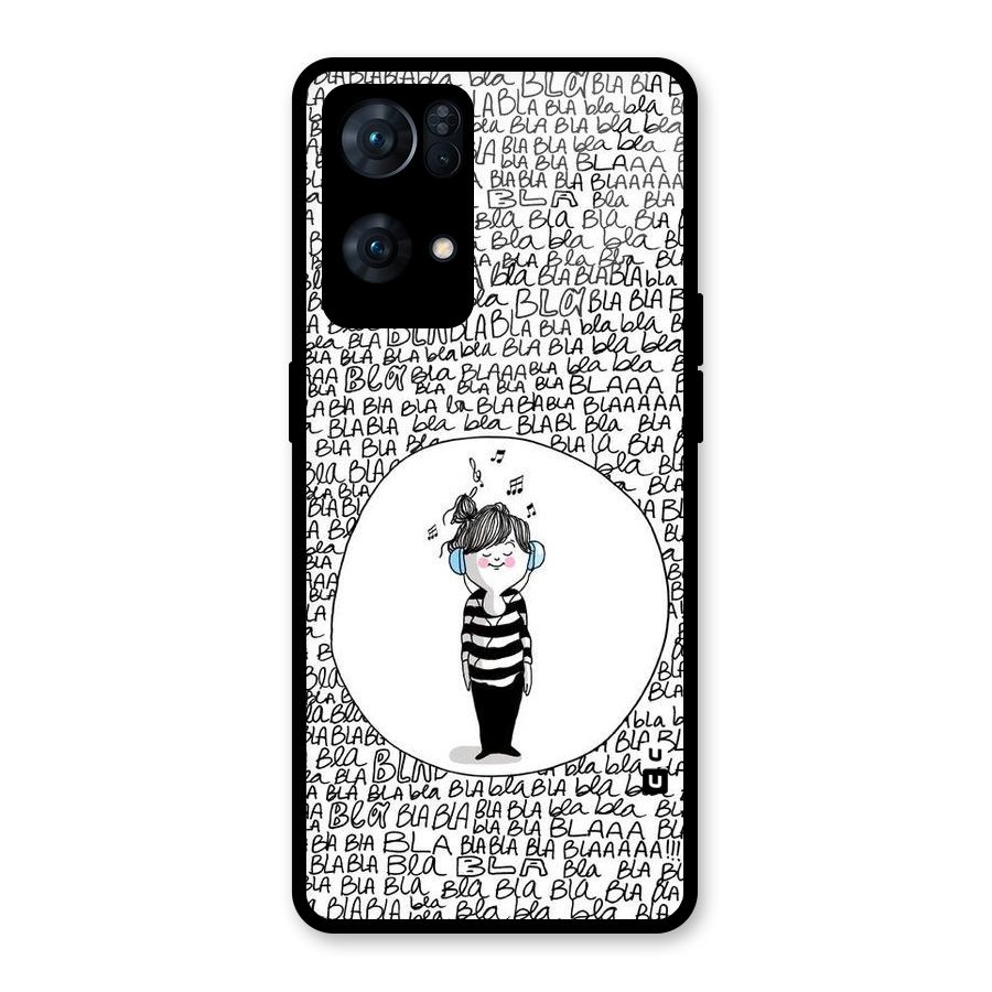 Music And Bla Bla Glass Back Case for Oppo Reno7 Pro 5G