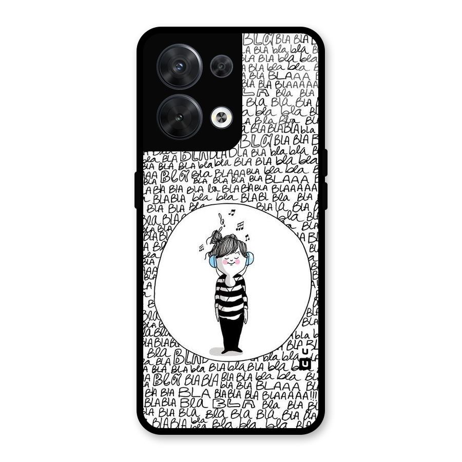 Music And Bla Bla Glass Back Case for Oppo Reno8 5G