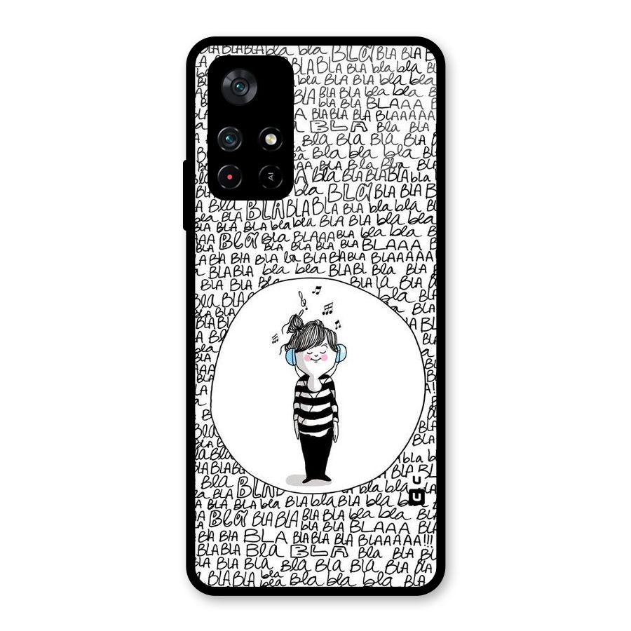 Music And Bla Bla Glass Back Case for Poco M4 Pro 5G