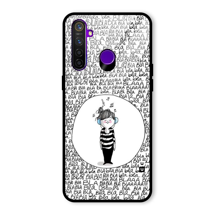 Music And Bla Bla Glass Back Case for Realme 5 Pro