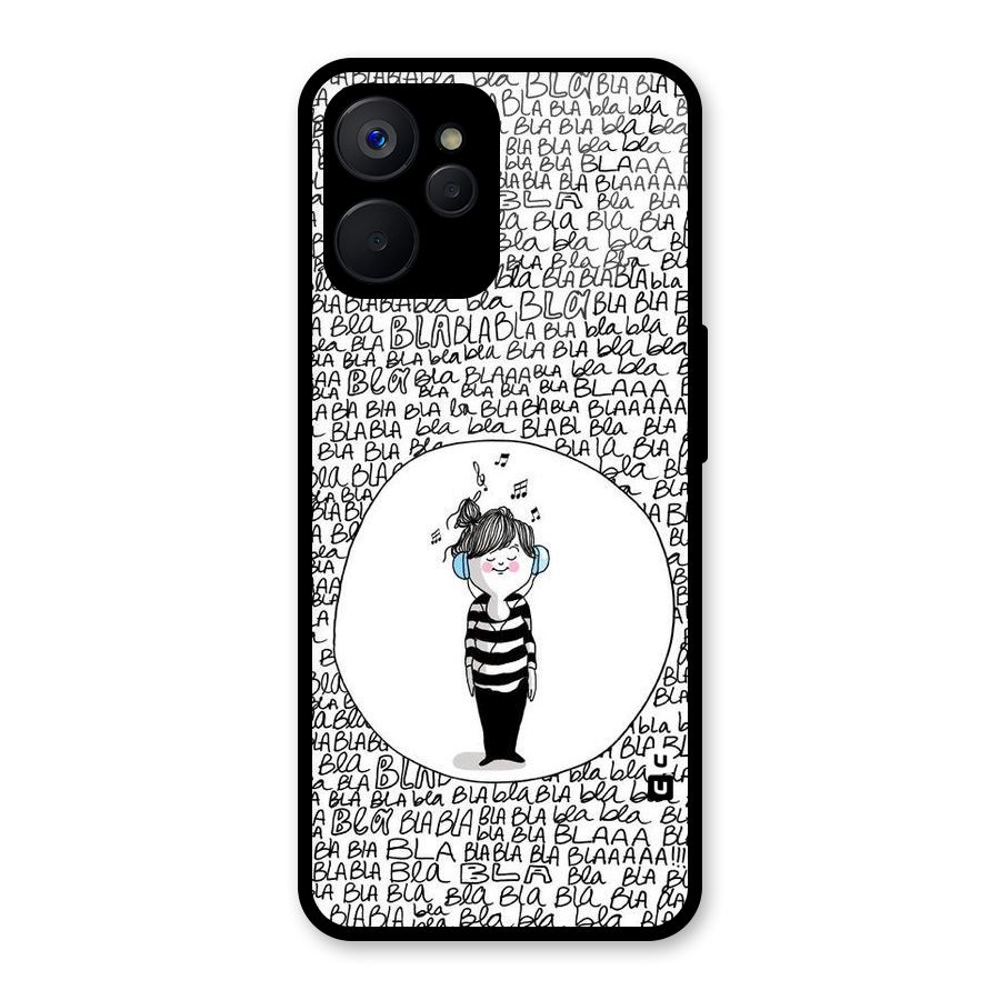 Music And Bla Bla Glass Back Case for Realme 9i 5G
