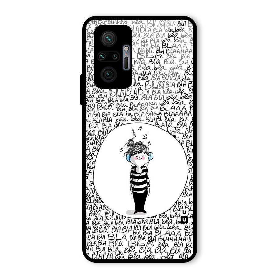 Music And Bla Bla Glass Back Case for Redmi Note 10 Pro Max