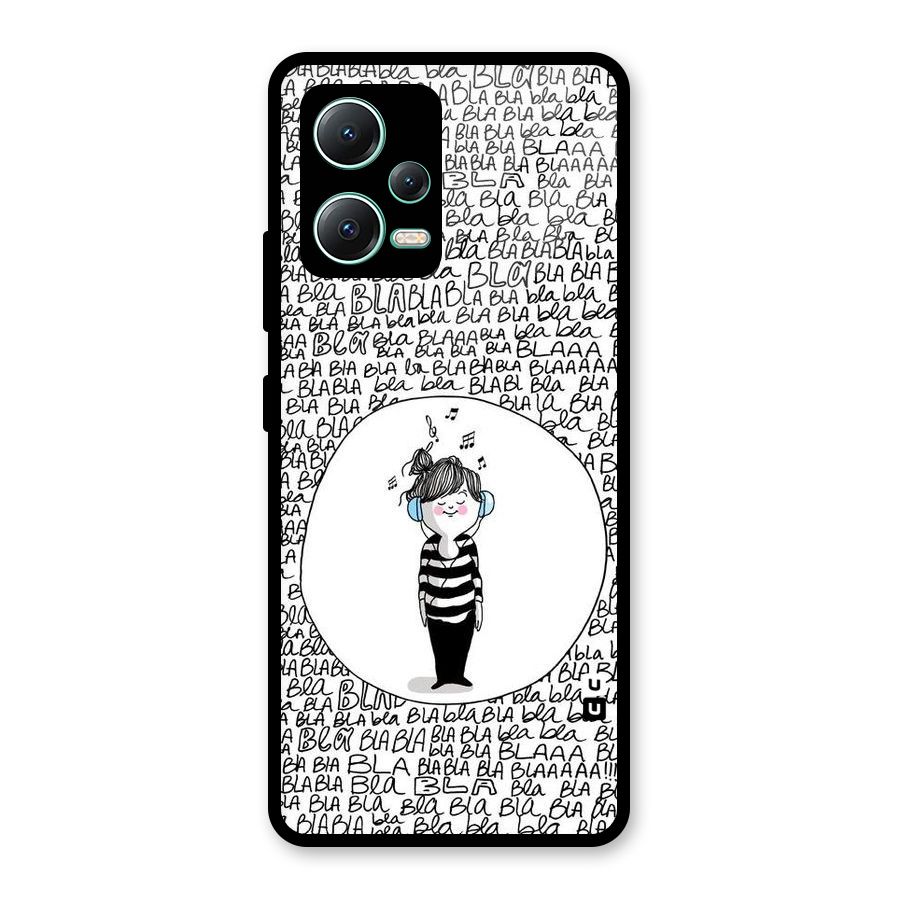Music And Bla Bla Glass Back Case for Redmi Note 12 5G
