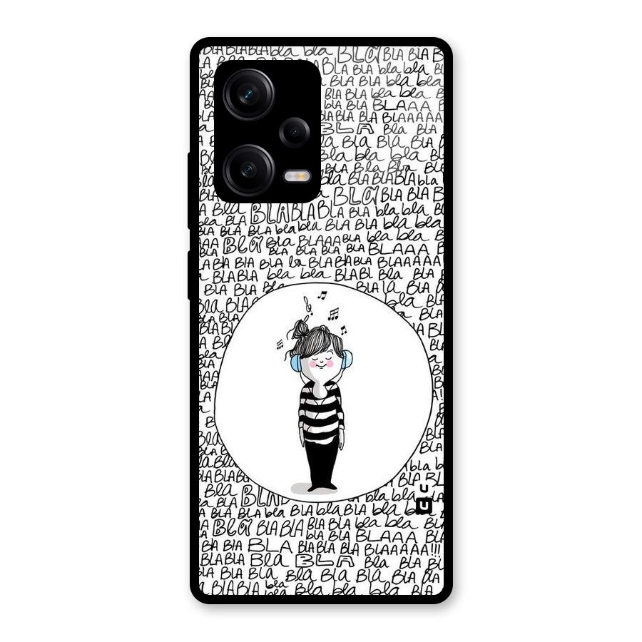 Music And Bla Bla Glass Back Case for Redmi Note 12 Pro