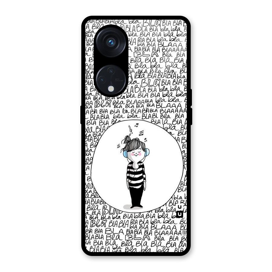 Music And Bla Bla Glass Back Case for Reno8 T 5G