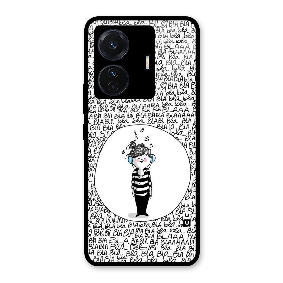 Music And Bla Bla Glass Back Case for Vivo T1 Pro