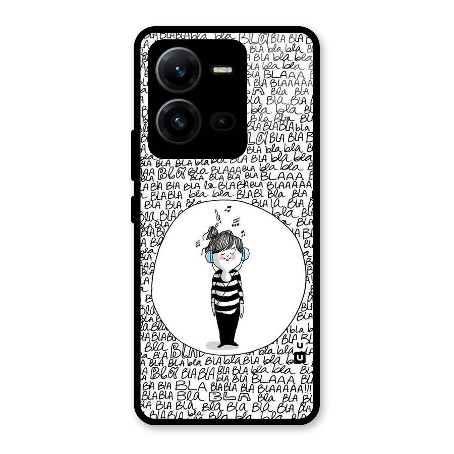 Music And Bla Bla Glass Back Case for Vivo V25